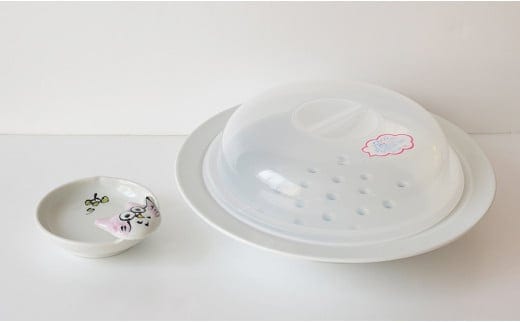 【訳あり】スチームメイト(白）＆手描きの動物お玉たて（ふくろう） 東洋セラミックス A12-200