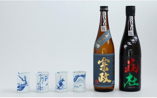 宗政酒造 宗政純米吟醸酒-15・純米吟醸酒 炎杜 四季杯セット S65-1
