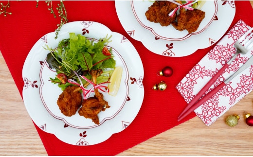 有田焼 赤絵剣先小花 輪花皿Lサイズ 1枚【皓洋窯】食器 器 うつわ 皿 盛皿 メイン皿 プレート メインプレート ワンプレート レッド 赤 ギフト 食洗機対応 A18-155