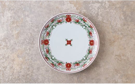 源右衛門窯 赤絵花唐草文 皿 器 食器 盛皿 飾り皿 プレート 有田焼 A75-53