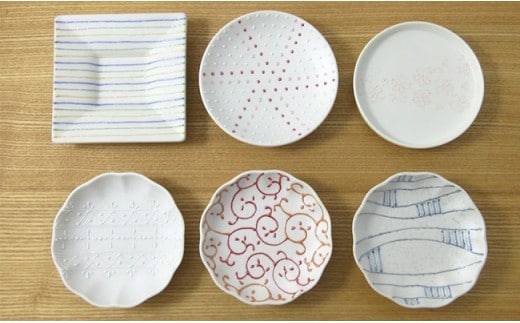 有田焼 利久窯 豆皿セット (6枚)【ヤマト陶磁器】食器 器 うつわ 磁器 陶磁器 豆皿 6枚 セット かわいい パステル カラフル コーディネート A55-134 