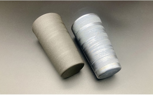 有田焼 伝作窯 甲胄タンブラー 忍びペアセット ブラック シルバー 30000円 3万円 A30-760