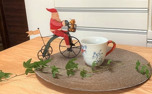 瑞峯窯 有田焼 クリスマス鳥獣戯画 ”チアーズ” マグカップ＆プレート 原重製陶所 30000円 3万円 A30-744