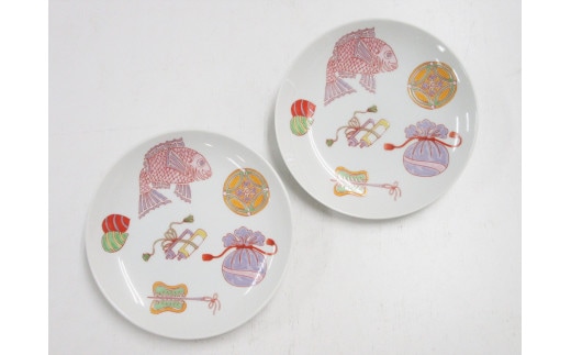 ARITA PORCELAIN LAB(アリタポーセリンラボ) 宝づくし・ペア平皿(小) 有田焼 おめでたい おせち A40-186