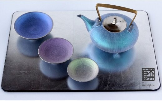 有田焼 麟 Lin 屠蘇器セット (Emerald / Blue & Purple & Green)【金照堂】酒器 お屠蘇 屠蘇 盃 セット エメラルド ブルー パープル グリーン 上品 華やか お祝い ハレの日 A130-42