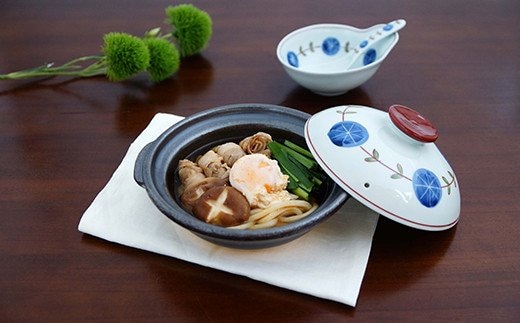 有田焼 染錦丸紋つなぎ 6.5号土鍋セット ほっこり1人用 金照堂 A60-49