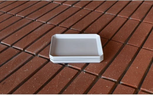 1616/ TY Square Plate 165 Gray 5枚セット【1616/arita japan】有田焼 食器 器 皿 中皿 角皿 スクエア プレート グレー シンプル A35-333