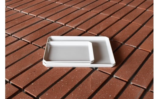 1616/ TY Square Plate 165 & 235 White 4枚セット【1616/arita japan】有田焼 食器 器 皿 中皿 角皿 スクエア プレート ホワイト シンプル A35-334