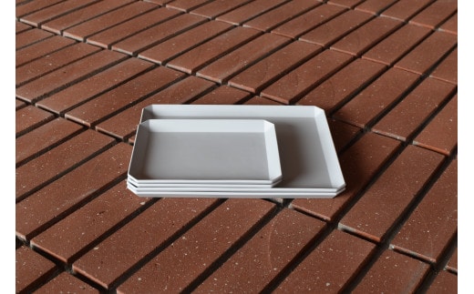 1616/ TY Square Plate 165 & 235 Gray 4枚セット【1616/arita japan】有田焼 食器 器 皿 中皿 角皿 スクエア プレート グレー シンプル A40-376