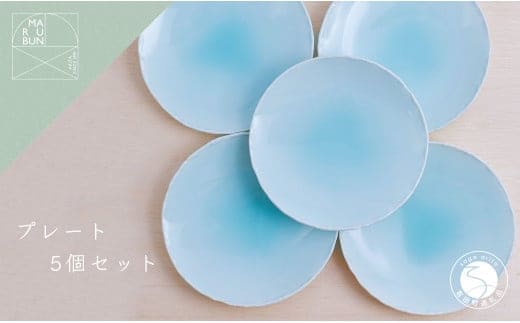 有田焼 青白磁渕叩き 銘々皿 5個セット 【まるぶん 】 皿 5枚 取り皿 食器 器 30000円 3万円 A30-674