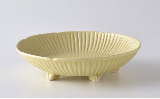 有田焼 乃利陶窯 五臓六腑が喜ぶ【もえぎ】萌黄鎬彫18cm足付パスタ皿 皿 食器 うつわ 器 ギフト 贈り物 30000円 3万円 A30-717