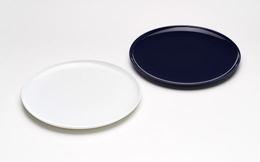 2016/ LR Plate set【2016/オリジナル】有田焼 食器 器 皿 大皿 プレート 2枚 ホワイト ダークブルー シンプル AA50-285