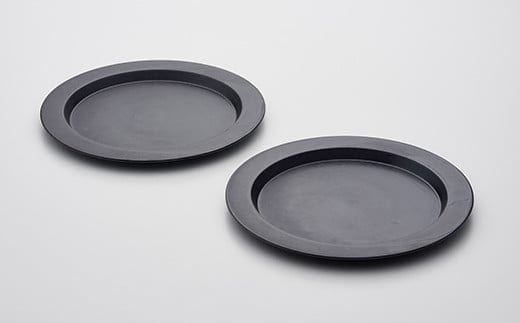 2016/ TY Rim Plate Set BK【2016/オリジナル】有田焼 食器 器 皿 中皿 リム皿 プレート 2枚 ブラック シンプル AA55-140