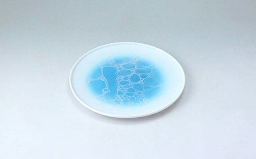 有田焼 泡 frame ラウンドプレート 16cm Blue【やま平窯】食器 器 うつわ 磁器 陶磁器 皿 プレート 取皿 中皿 ブルー 青 海 ギフト A20-651