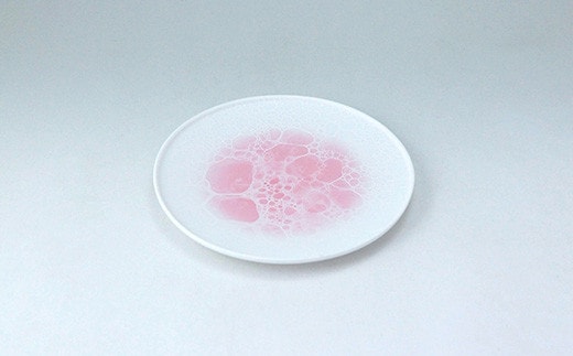 有田焼 泡 frame ラウンドプレート 16cm Pink【やま平窯】食器 器 うつわ 磁器 陶磁器 皿 プレート 取皿 中皿 ピンク 海 ギフト A20-652