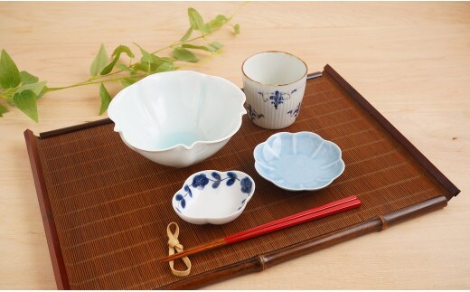 有田焼 涼しげブルー 夏のうつわセット マルシゲ陶器 食器 器 うつわ 陶磁器 皿 ギフト 贈答 35000円 3.5万円 A35-464