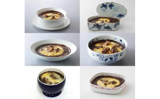 佐賀有田窯元6選×有田焼カレーうつわ付き【定期便全3回】【プレアデス】ボウル お皿 焼カレー 佐賀県産米 贈り物 ギフト F240-2