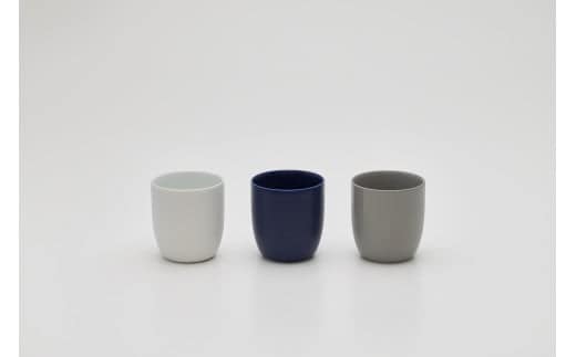 2016/ LR Cup Set【2016/オリジナル】有田焼 食器 カップ フリーカップ 3個 ホワイト ダークブルー グレー シンプル A28-16
