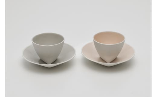 2016/ CH Tea Cup & Plate Set【2016/オリジナル】有田焼 食器 器 皿 小皿 食器セット 4点 プレート カップ ティーカップ グレー ピンク シンプル A40-390