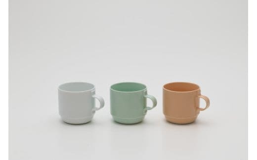 2016/ GS Mug Set【2016/オリジナル】有田焼 食器 カップ マグカップ 3個 ホワイト ピスタチオ アプリコット シンプル 35000円 3.5万円 A35-648