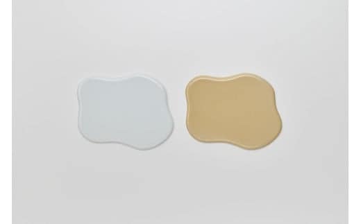 2016/ GS Tray A Set【2016/オリジナル】有田焼 トレイ 2枚 プレート インテリア ベージュ ホワイト シンプル A20-653