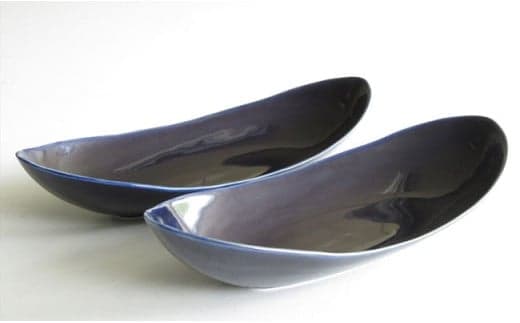 有田焼 墨ルリペア楕円皿 中 ARITA PORCELAIN LAB【アリタポーセリンラボ】オーバルボウル カレー皿 パスタ皿 モダン シンプル ネイビー A45-331