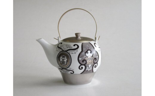 ARITA PORCELAIN LAB(アリタポーセリンラボ) JS古伊万里草花紋・ティーポット 有田焼 モダン スタイリッシュ モノトーン A70-127