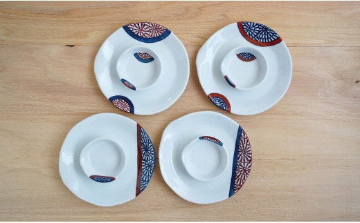 有田焼 取り皿と千代口のセット4種（タコ唐草）やきもの工房こすず 35000円 3.5万円 A35-445