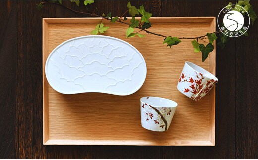 有田焼 白釉繭箱&春秋マルチカップ3点セット【ARITAYAKI-STORE】 A35-225