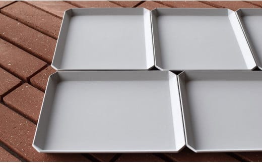 1616/ TY Square Plate 200 Grey 5枚セット【1616/arita japan】有田焼 食器 器 皿 中皿 角皿 スクエア プレート グレー A45-332