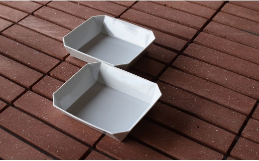 1616/ TY Square Bowl 184 White 2個セット【1616/arita japan】有田焼 食器 器 鉢 中鉢 スクエア ボウル ホワイト シンプル A25-599