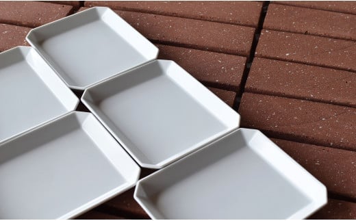 1616/ TY Square Plate 130 White 5枚セット 有田焼 器 皿 白 ホワイト A25-413