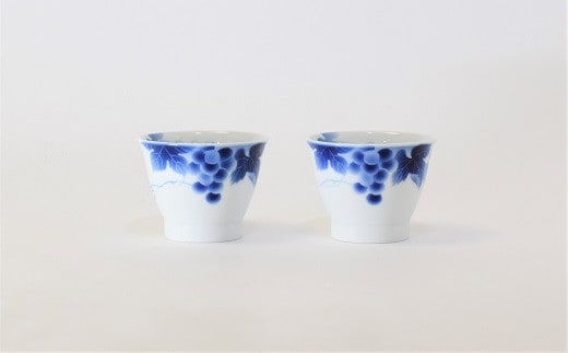 深川製磁 有田焼 ブルーワイナリー ペア湯呑 カップ 食器 ゆのみ ギフト 贈り物 30000円 3万円 A30-765