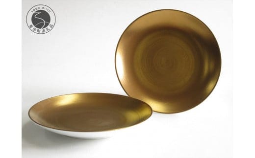 ARITA PORCELAIN LAB (アリタポーセリンラボ) ゴールド ペア平皿 (小) 有田焼 モダン 取り皿 A60-71