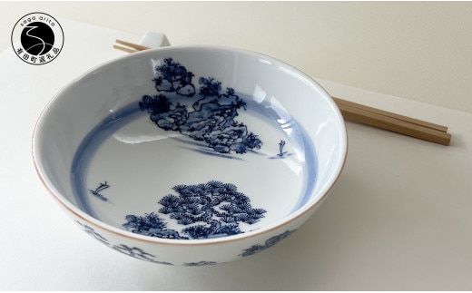 有田焼 山水絵スープ鉢【起山窯】食器 器 うつわ 皿 丼 丼ぶり 鉢 中鉢 スープ鉢 ボウル スープボウル 電子レンジ対応 A22-3
