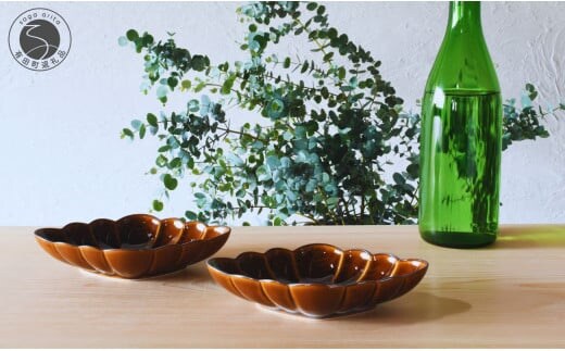 有田焼 飴釉縁錆菱型皿 2個セット【ARITAYAKI-STORE】食器 デザートうつわ 皿 ハンドメイド おもてなし 高級食器 和食器 A24-100