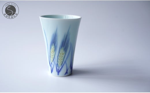 有田焼 麦ゆらぐフリーカップ Mサイズ【晩香窯 庄健】食器 うつわ 器 シンプル 上品 絵付け A18-205