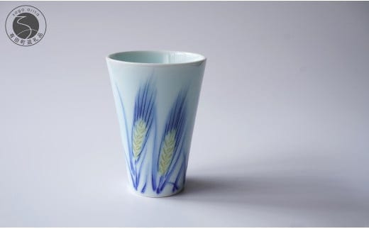 有田焼 麦ゆらぐフリーカップ Sサイズ【晩香窯 庄健】食器 うつわ 器 シンプル 上品 絵付け A18-206
