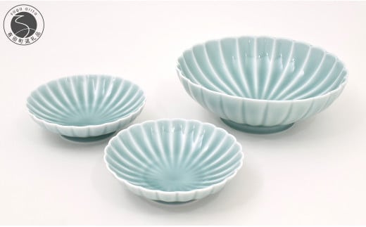 有田焼 青磁 菊割セット【深川製磁】食器 器 うつわ 和食器 青磁釉 35000円 3.5万円 A35-494