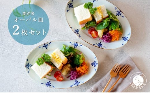 有田焼 オーバル皿 2枚セット【皓洋窯】食器 器 うつわ 楕円皿 パスタ皿 朝食 プレート ギフト プレゼント 35000円 3.5万円 A35-516