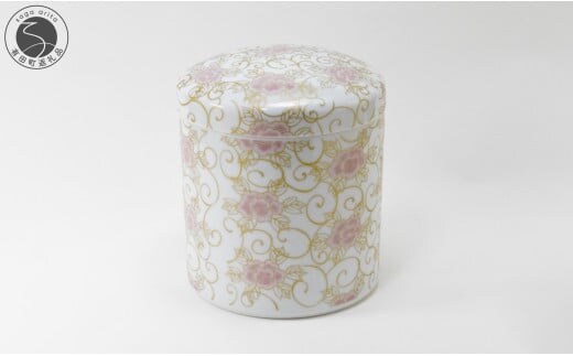 有田焼 桃華音 5寸骨壷 【幸楽窯 / YUIKA Lab】 終活 牡丹 おしゃれ 高級 伝統工芸 モダン骨壷 高貴 気品 桐箱付 骨壺 A70-171