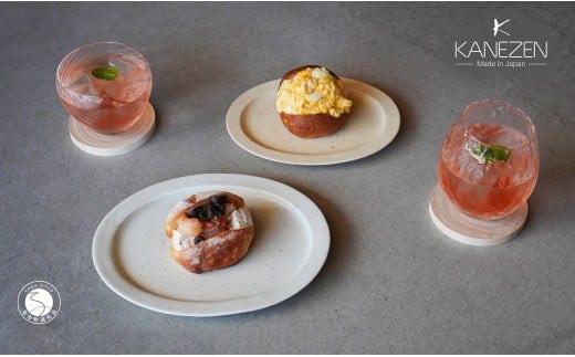 有田焼 リム楕円プレート 18cm 化粧土 / 21.5cm 鉄粉釉 2枚 セット【金善製陶所】食器 プレート 皿 モダン デザイン 陶磁器 おしゃれ ペア 取り皿 ギフト 電子レンジ対応 A24-170