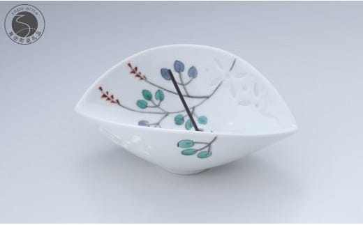 有田焼 お香立〈萩文〉【赤絵白磁硯処 雪月花】手描き 伝統工芸 お香立て 赤絵 インテリア 30000円 3万円 A30-806