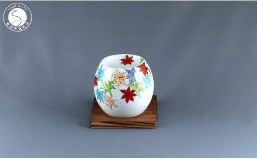 有田焼 茶香炉〈紅葉尽し文〉【赤絵白磁硯処 雪月花】手描き 伝統工芸 香炉 赤絵 インテリア 80000円 8万円 A80-53