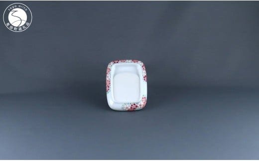 有田焼 有田焼すずり〈花集文〉【赤絵白磁硯処 雪月花】手描き 伝統工芸 硯 赤絵 花柄 80000円 8万円 A80-55