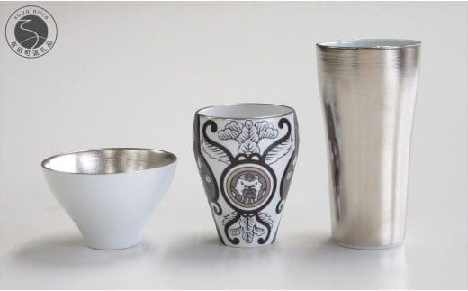 有田焼 JAPAN SNOW 日本酒 呑み比べ 酒器セット ARITA PORCELAIN LAB【アリタポーセリンラボ】プラチナ 古伊万里 盃 モダン プラチナ A50-283