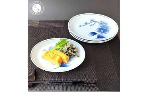 有田焼 華山窯 胡蝶蘭楕円 トレー皿 4枚セット【東洋セラミックス】花 胡蝶蘭 蘭 らん 食器 器 うつわ オーバル 手描き 30000円 3万円 A30-839