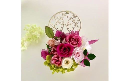 母の日の贈り物 プリザーブドフラワー ミルフルール・ローズ【フラワースポットベルローズ】母の日 贈り物 ギフト インテリア 飾り お花 花 アレンジメント 薔薇 バラ ピンク 上品 華やか A27-25