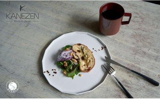 有田焼 23.5cm 十六角プレート 80カットマグ 2点 セット【金善製陶所】プレート マグカップ ワンプレート ギフト お家 おしゃれ カフェ A35-675 