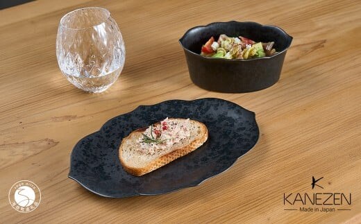 有田焼 桔梗渕 24cm プレート 15cm(H) ボウル 2点セット【金善製陶所】和食器 食器 器 お家カフェ ギフト おしゃれ A30-845